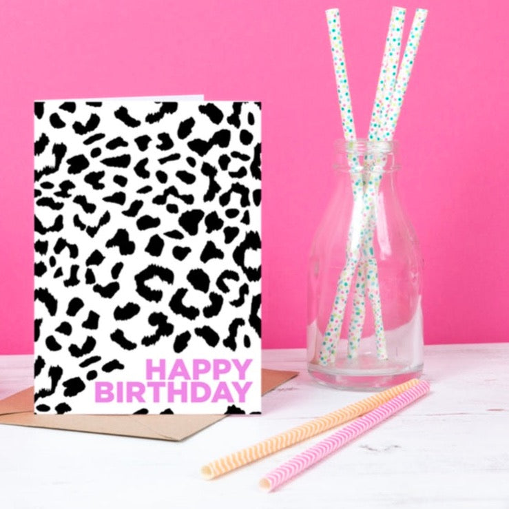 Happy Birthday Card Leopard print